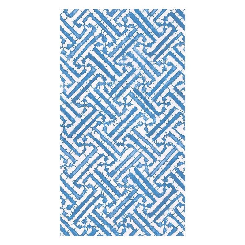 Fretwork Guest Towel Napkins in Blue - 15 Per Package