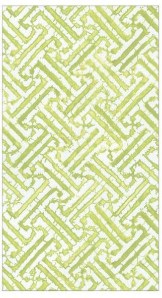 Fretwork Moss Green Guest Towel Napkins - 15 Per Package