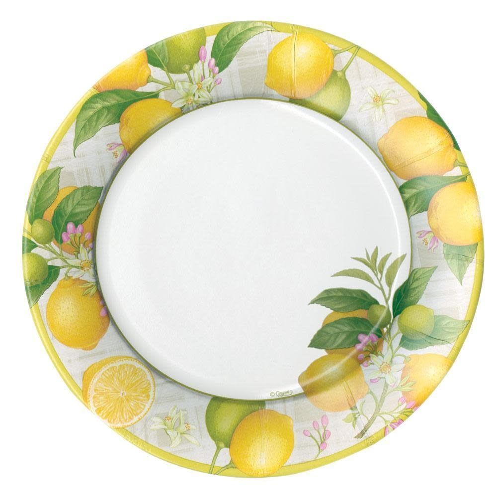 Citron Paper Dinner Plates - 8 Per Package