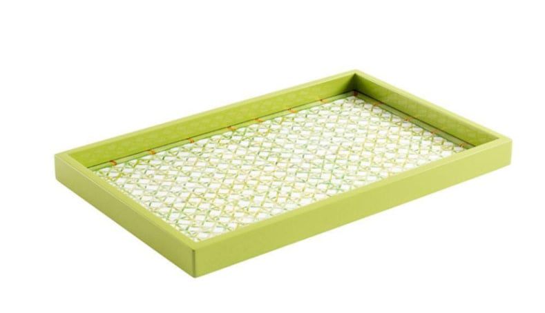 Trellis Lacquer Vanity Tray in Green - 1 Each
