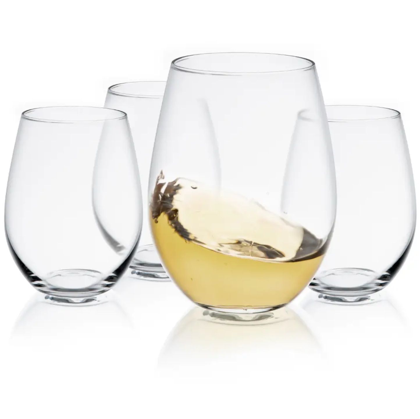 Stemless White Wine Glasses 19 oz, Set of 4