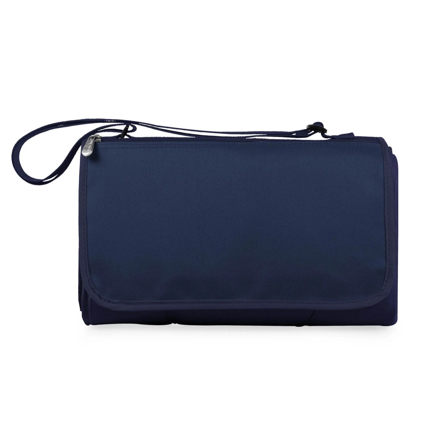 Blanket Tote Outdoor Picnic Blanket - Navy Blue Stripe with Navy Flap