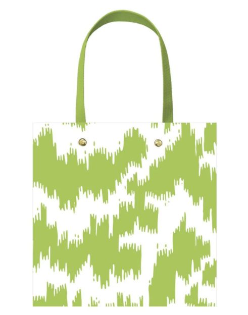 Modern Moiré Small Square Gift Bag in Green - 1 Each