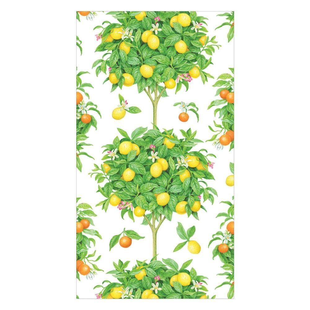 Citrus Topiaries Paper Guest Towel Napkins in White - 15 Per Package