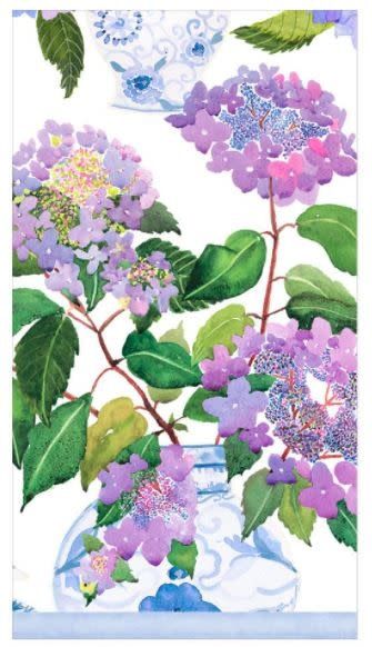 Hydrangeas and Porcelain Paper Guest Towel Napkins - 15 Per Package