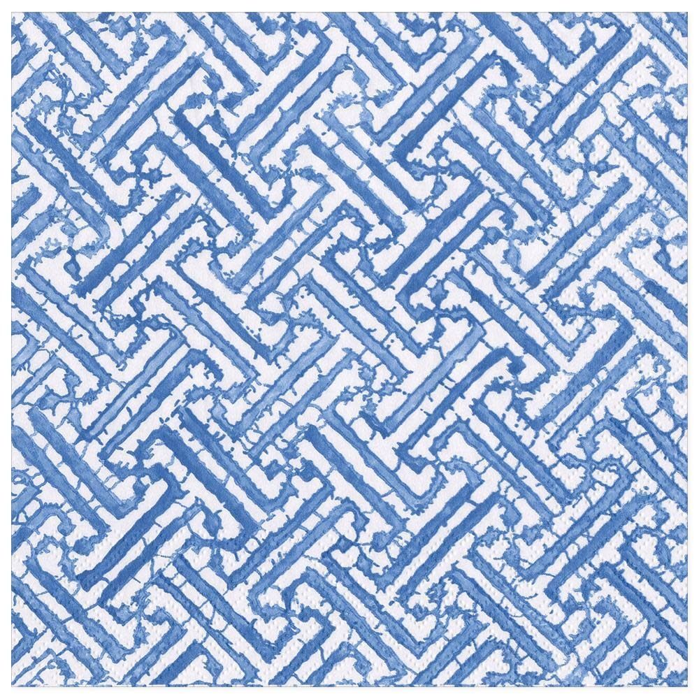 Fretwork Paper Dinner Napkins in Blue - 20 Per Package