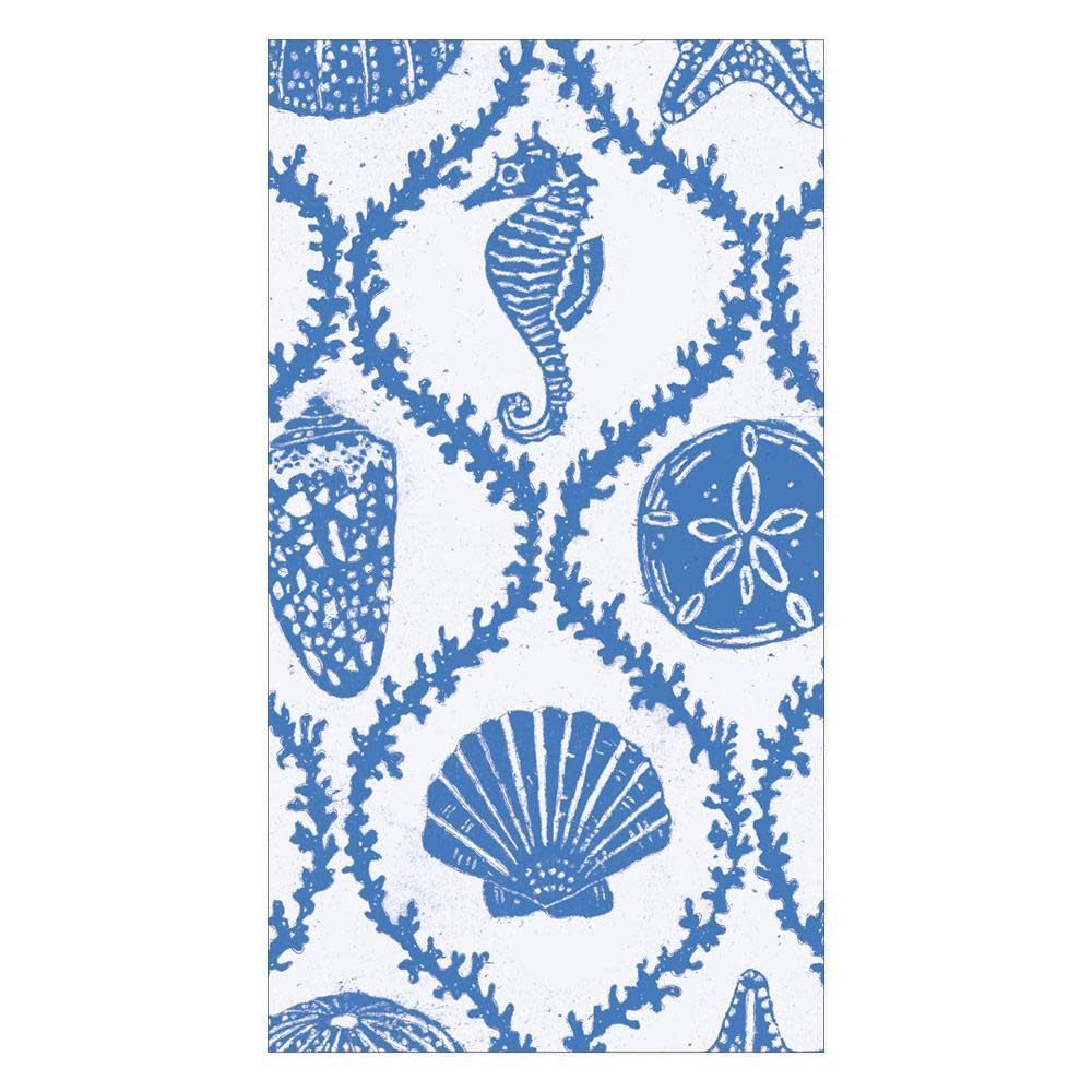 Seychelles Paper Guest Towel Napkins in Blue - 15 Per Package