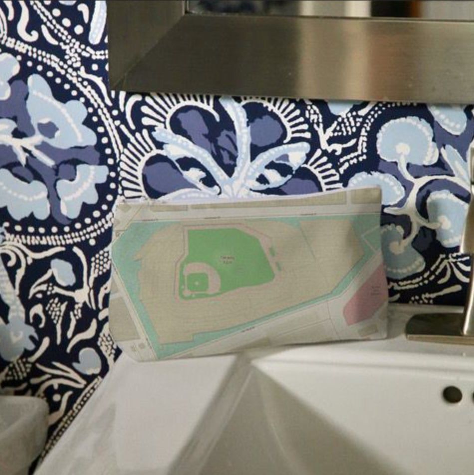 Makeup Bag Fenway Colored Pencil Map