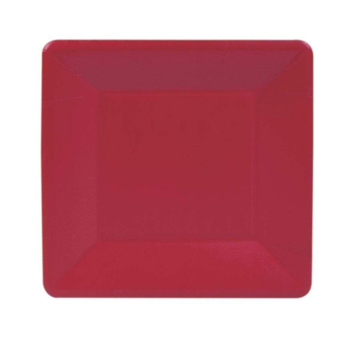 Grosgrain Border Paper Salad &amp; Dessert Plates in Red - 8 Per Package