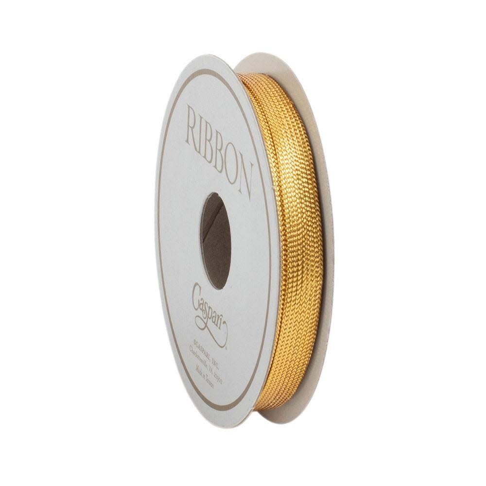 Gold Braided Tape Unwired Ribbon - 8 Yard Spool