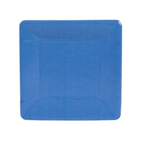 Grosgrain Square Paper Salad &amp; Dessert Plates Marine Blue, 8 Per Pack