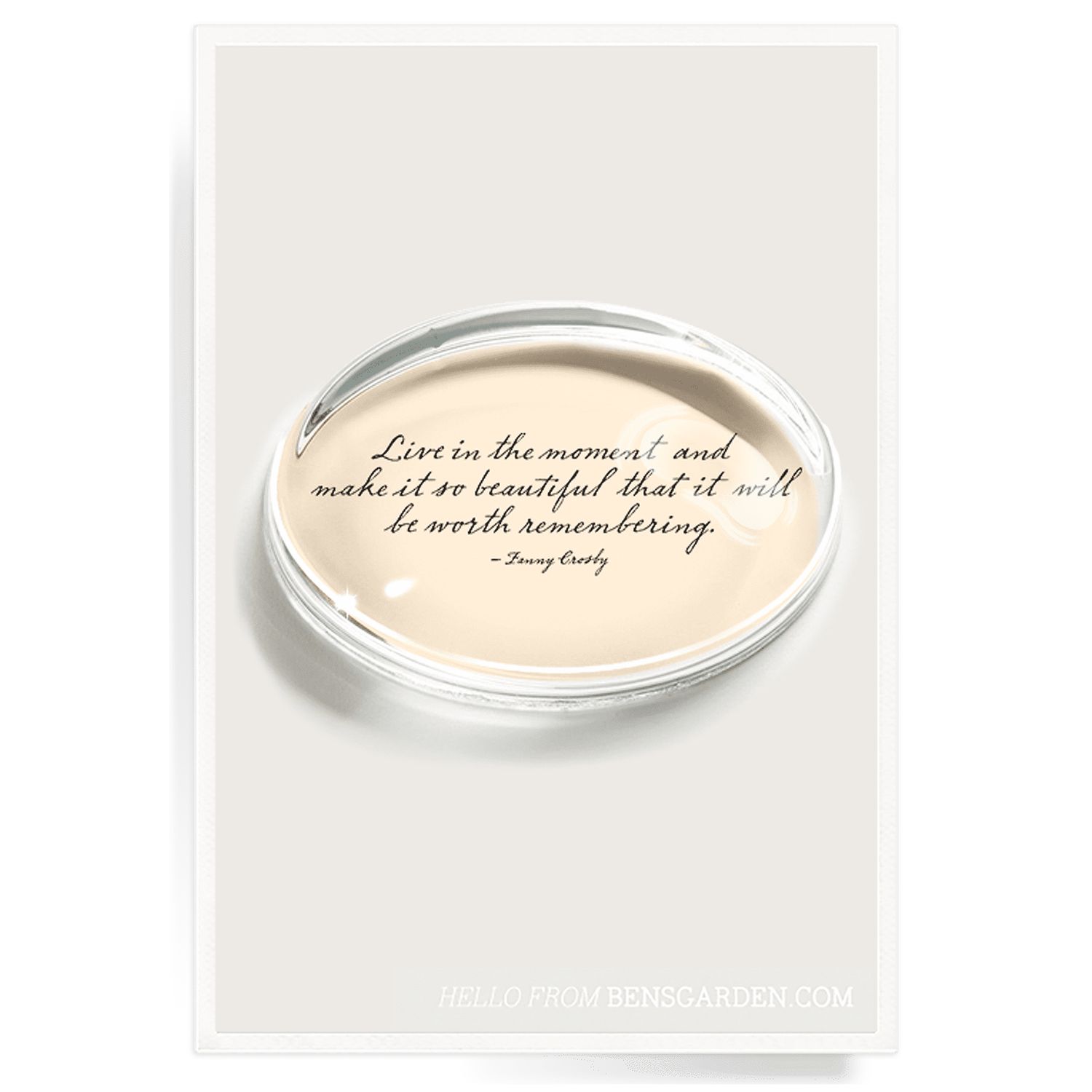 Live In The Moment Crystal Oval Paperweight