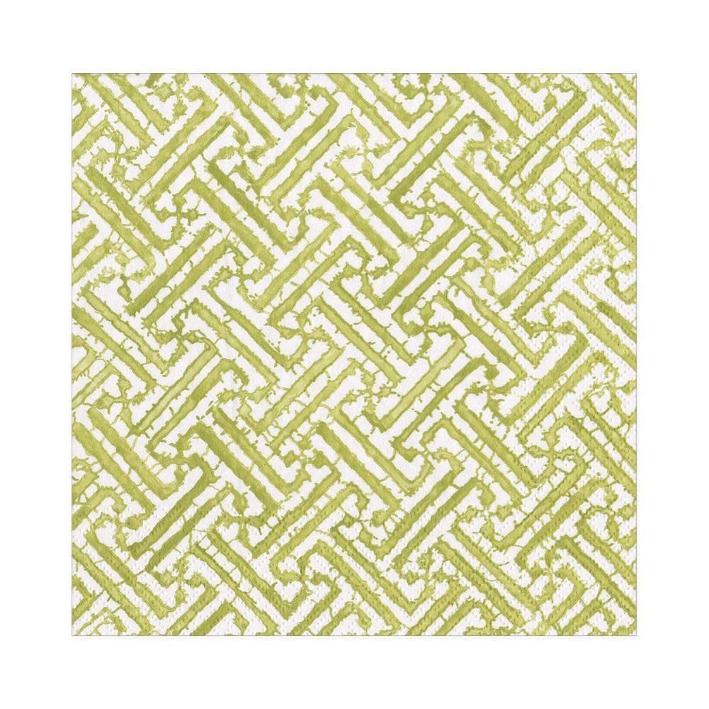 Fretwork Paper Luncheon Napkins in Moss Green - 20 Per Package