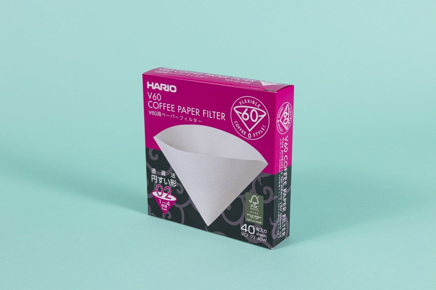 V60 Bleached White Paper Filter #2 Boxed