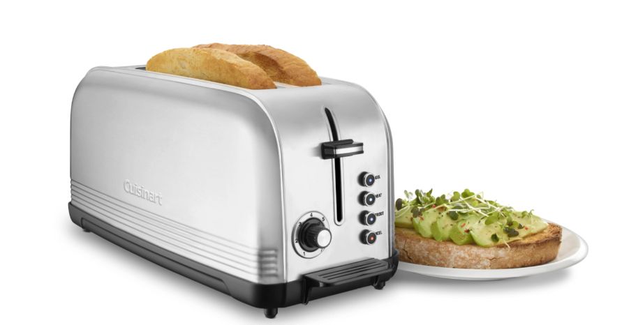 2 Slice Long Slot Toaster Brushed Chrome