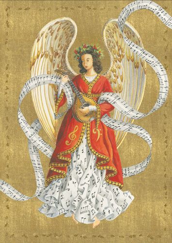 Musical Angel Christmas Card Box B Size 16 In