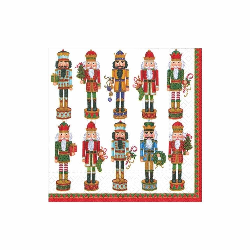 Nutcracker Parade-White- Cocktail Napkins in Red - 20 Per Package