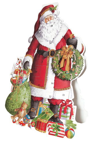 Standing Santa Claus 3-D Advent Calendar - 1 Each