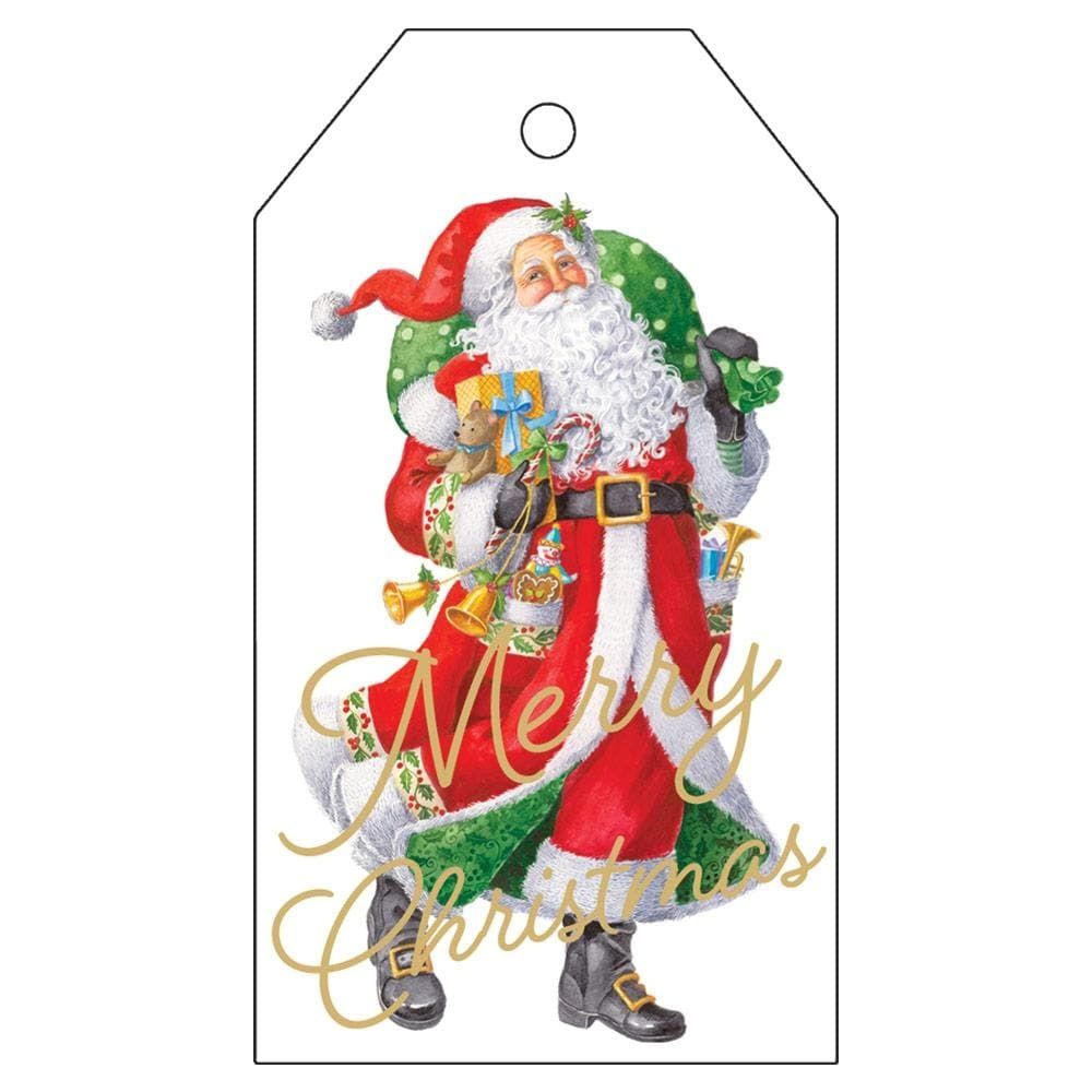 Woodland Santa Classic Foil Gift Tags - 4 Per Package