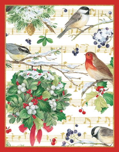 Winter Song Gift Enclosure Cards - 4 Mini Cards &amp; 4 Envelopes