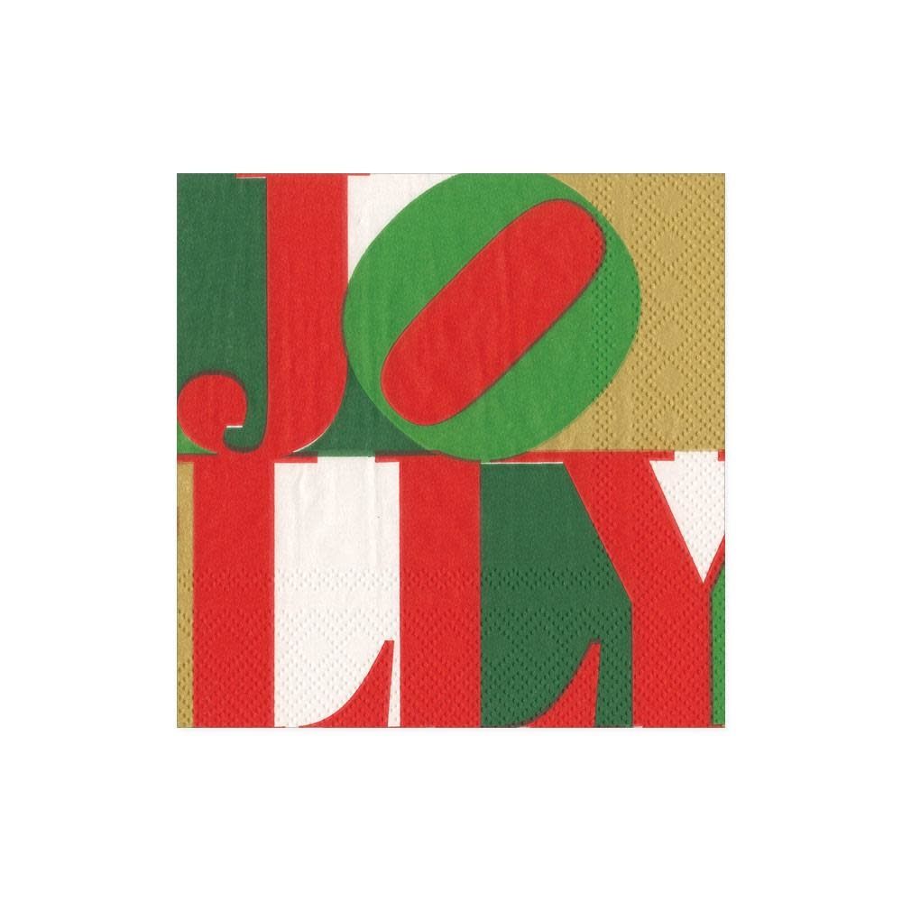 Holly Jolly Paper Cocktail Napkins - 20 Per Package