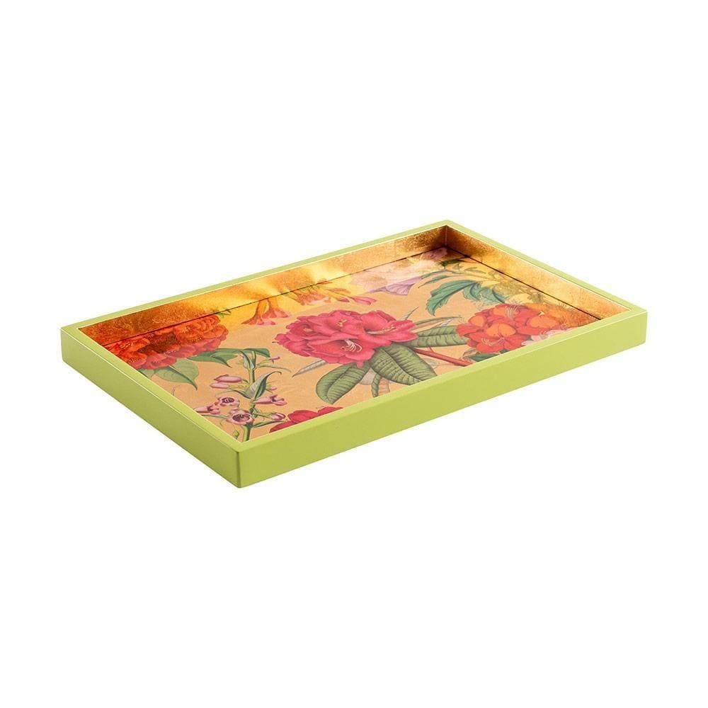 Jefferson's Garden Study Lacquer Vanity Tray in Gold - 1 Each
