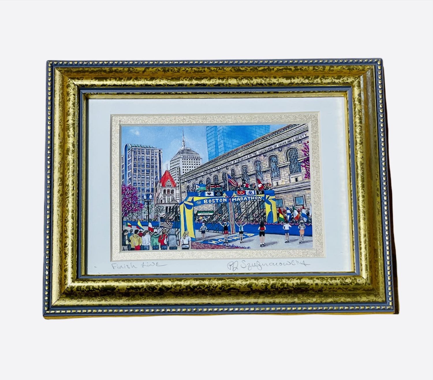 Gold Framed Print 5x7 Boston Marathon