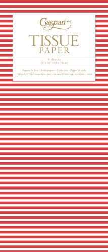 Mini Red Stripes Tissue Paper - 4 Sheets Included