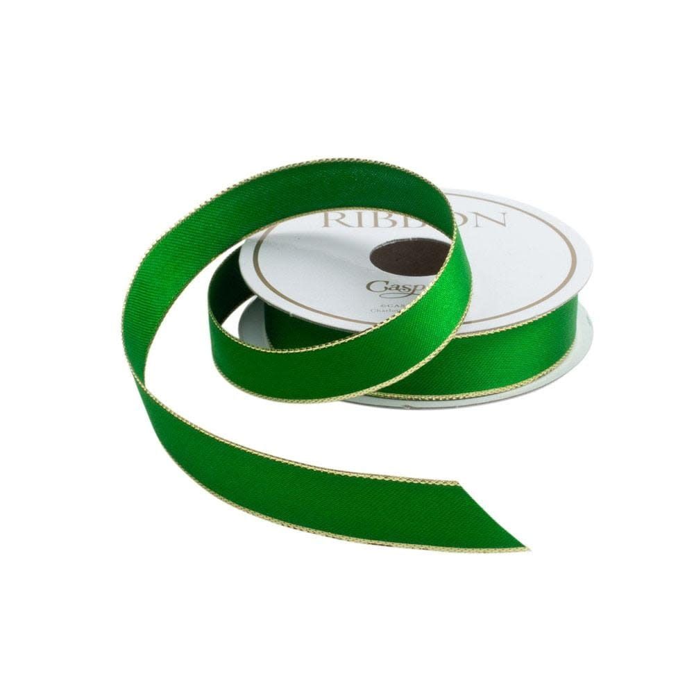 Green Satin Unwired Ribbon - 8 Yard Spool