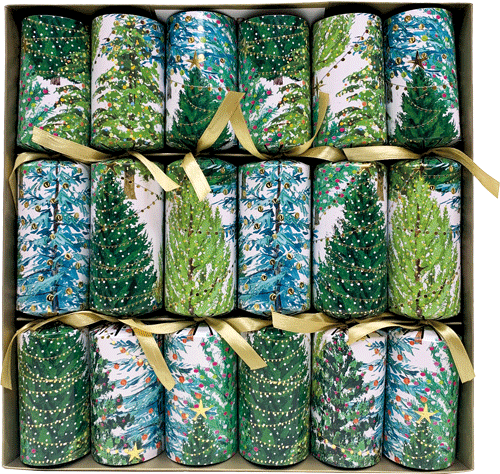 Christmas Trees With Lights Christmas Crackers 6 Count 12.5 Inch Long