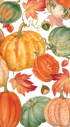 Pumpkin Field White Guest Towel - 15 Per Package