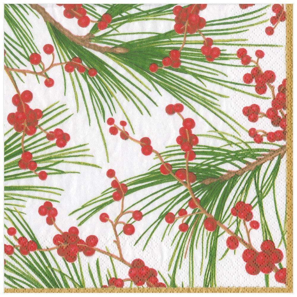 Berries and Pine Paper Dinner Napkins - 20 Per Package