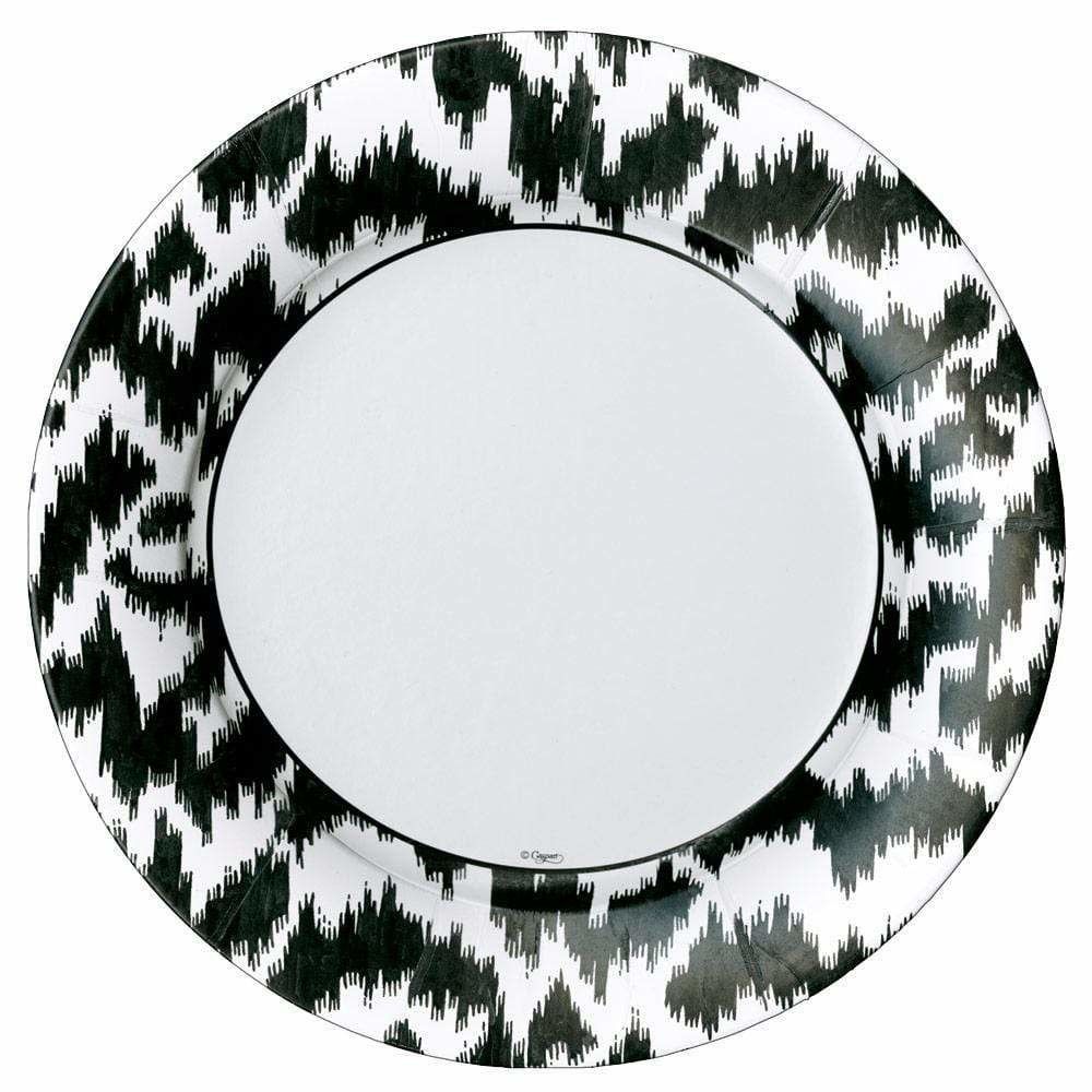 Modern Moiré Paper Dinner Plates in Black - 8 Per Package