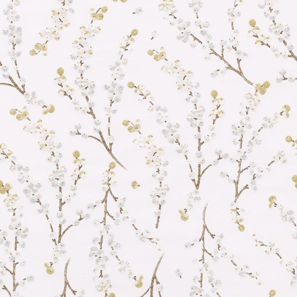 Berry Branches Gift Wrapping Paper in White &amp; Silver - 30" x 8' Roll