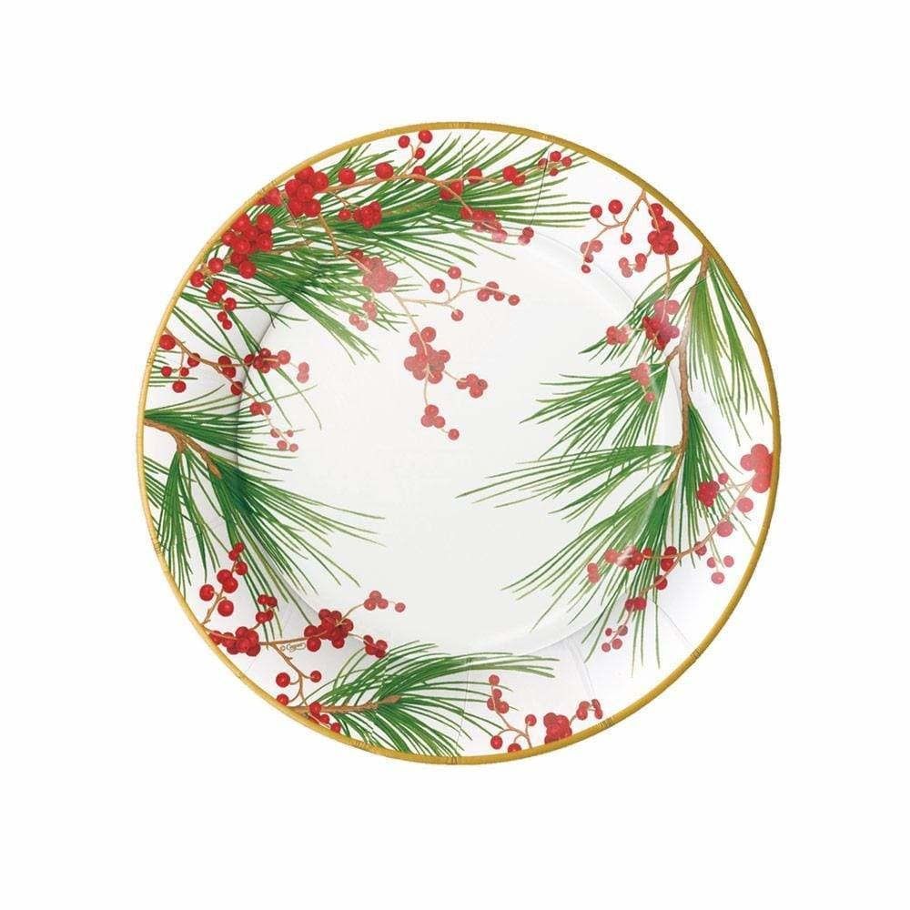 Berries and Pine Paper Salad &amp; Dessert Plates - 8 Per Package
