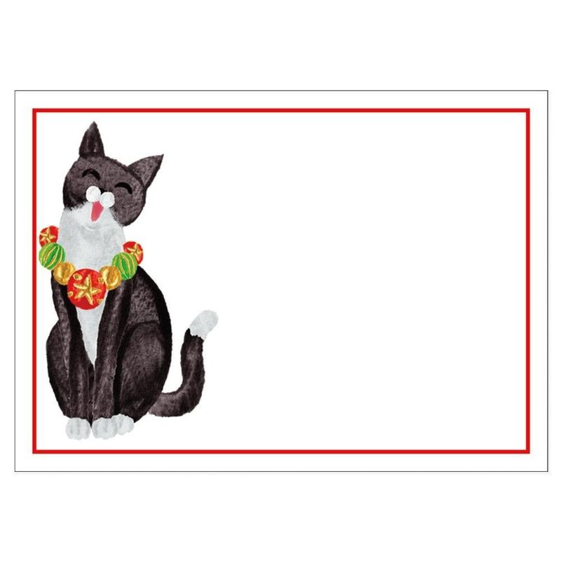 Caroling Cat Self-Adhesive Labels - 12 Per Package
