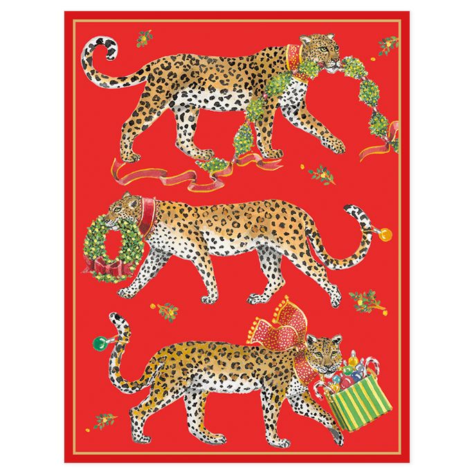 Christmas Leopards Christmas Cards - 16 Cards per box