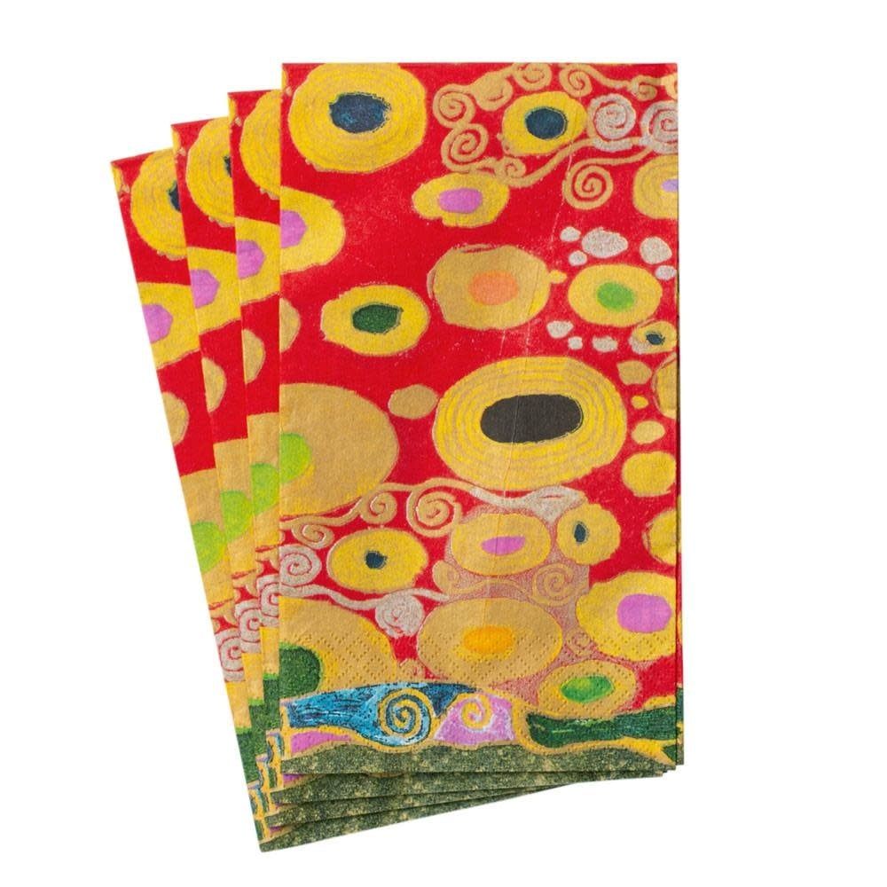 Viennese Nouveau Paper Guest Towel Napkins in Red - 15 Per Package