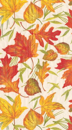 Woodland Leaves Ivory Guest Towel - 15 Per Package