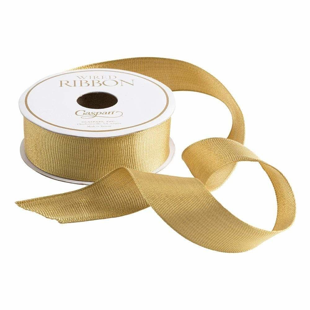 Metallic Gold Grosgrain Wired Ribbon - 6 Yard Spool