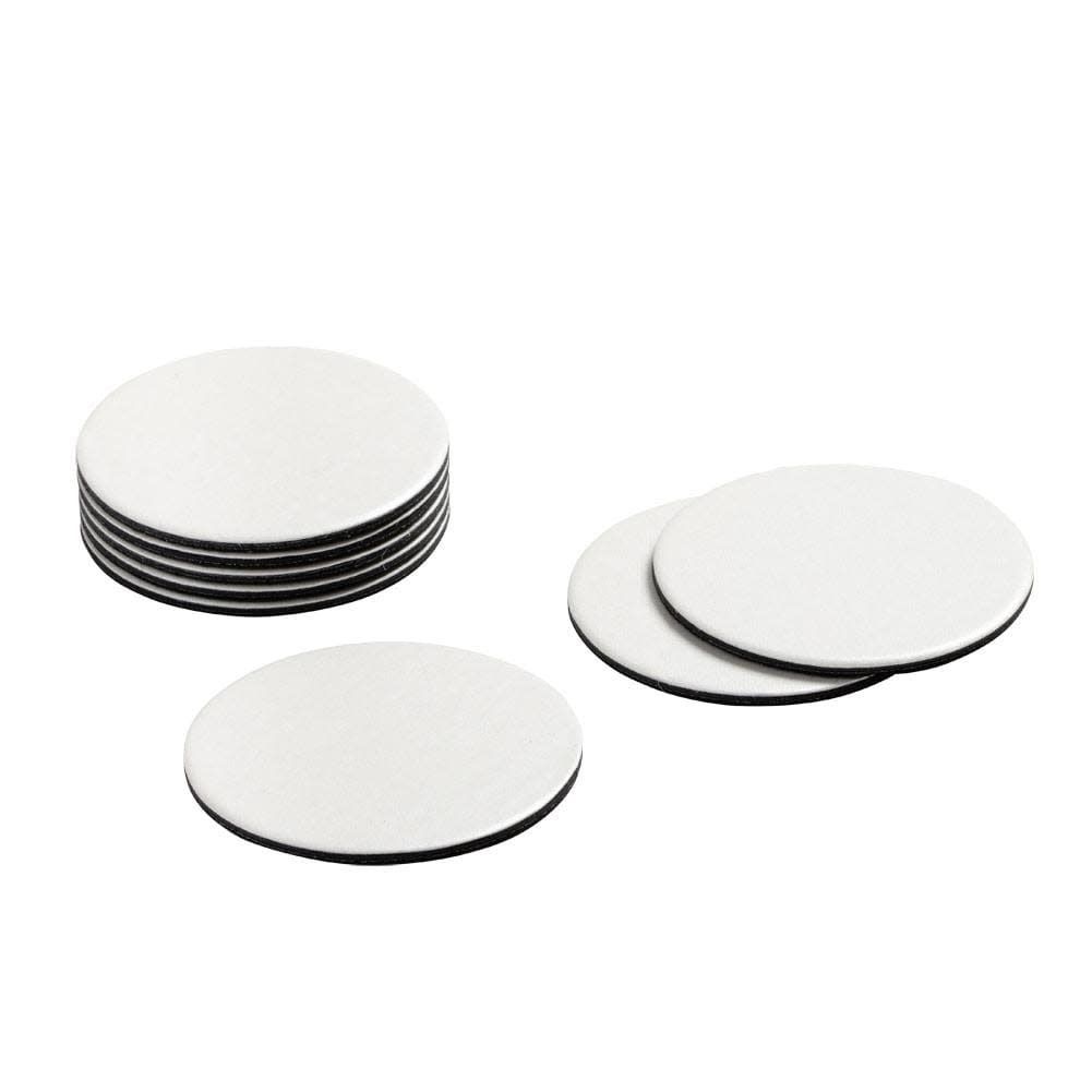 Round Luster Felt-Backed Coasters in Pearl - 8 Per Box
