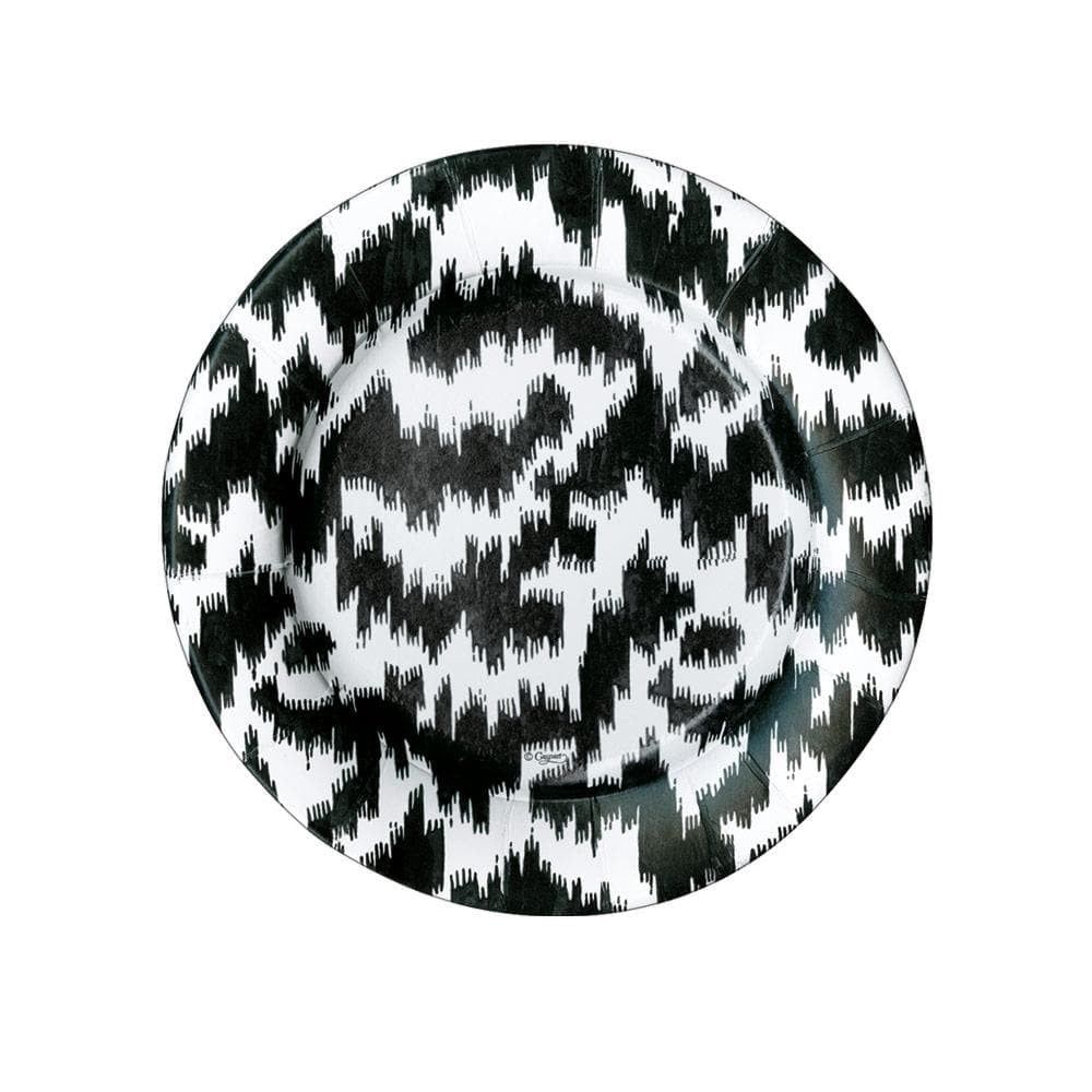 Modern Moiré Paper Salad &amp; Dessert Plates in Black - 8 Per Package