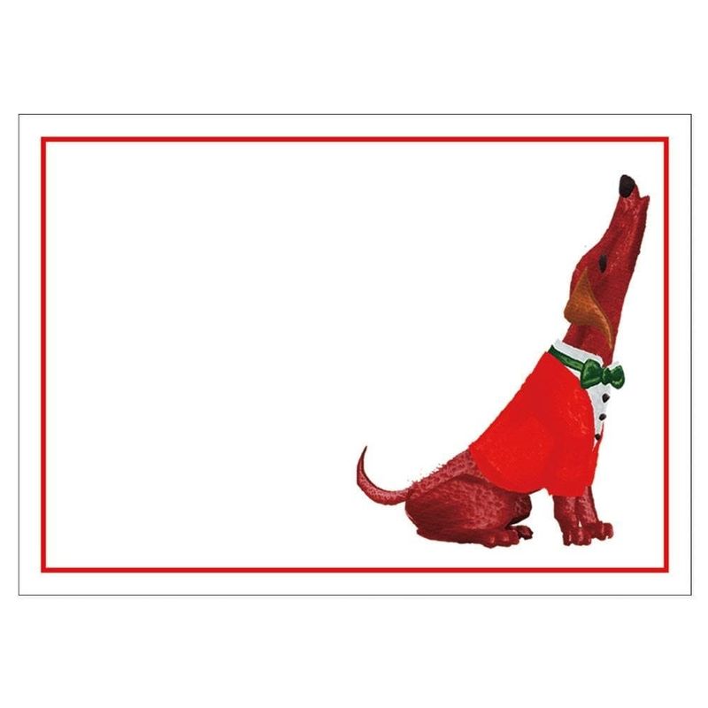 Caroling Dog Self-Adhesive Labels - 12 Per Package