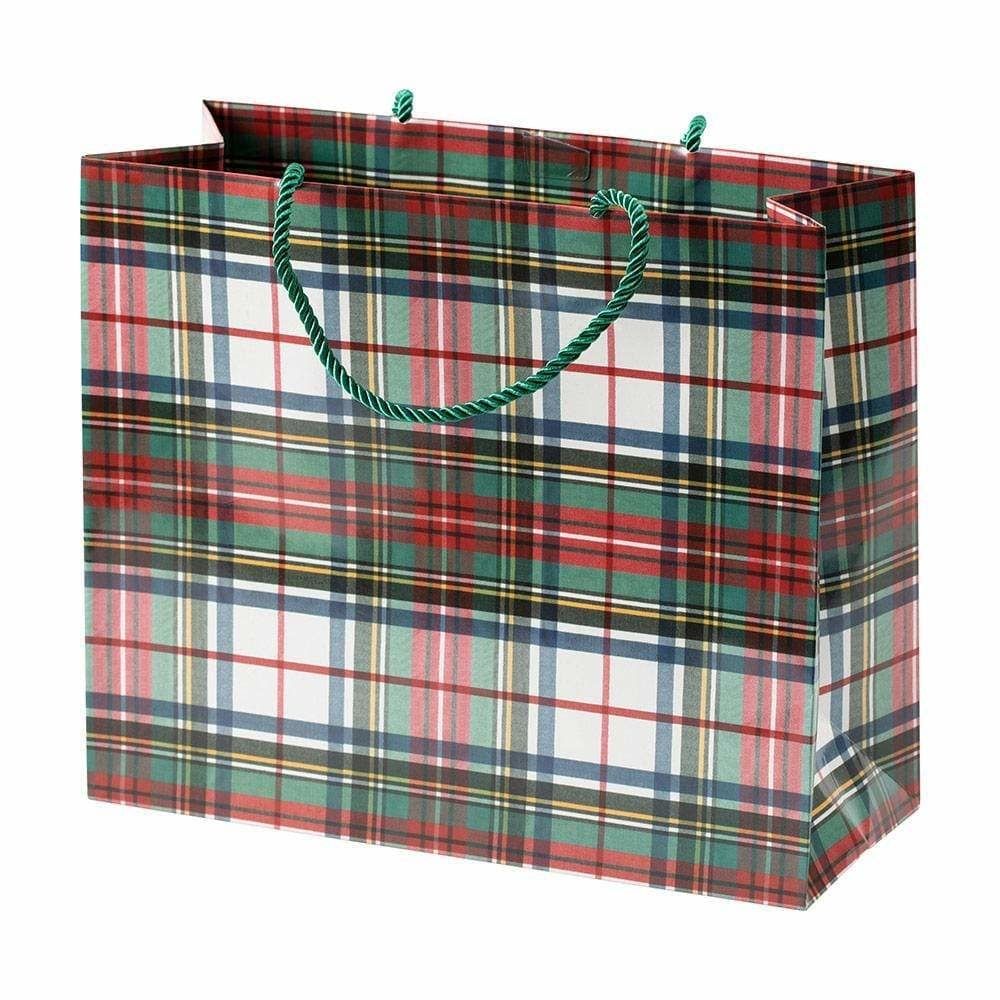 Dress Stewart Tartan Large Gift Bag in White - 1 Each