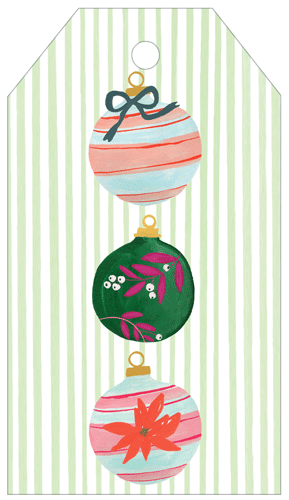 Painted Ornaments Hanging Gift Tag - 4 Per Package