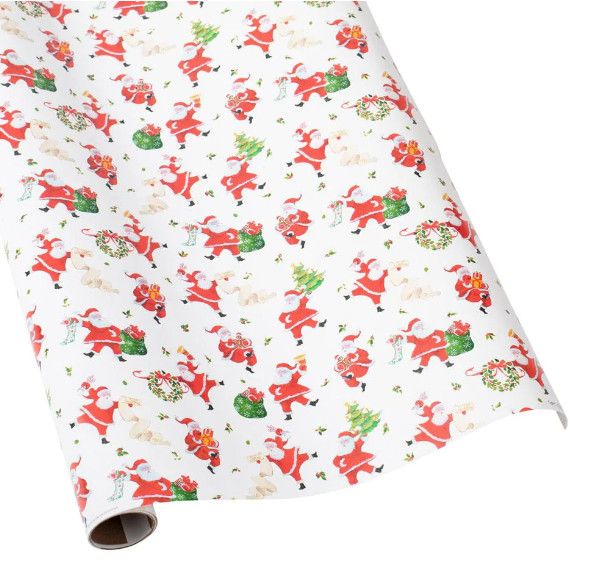 Dancing Santas Gift Wrapping Paper Continuous Wrap Roll