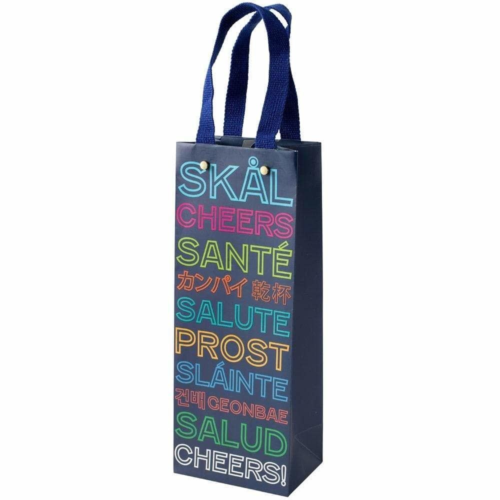 Cheers Salud Prost Wine &amp; Bottle Gift Bag - 1 Each