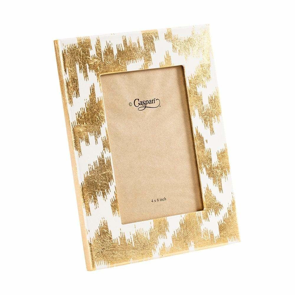 Modern Moiré Lacquer 4" x 6' Picture Frame in Gold