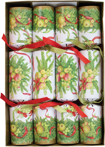 Apples And Greenery Christmas Crackers-10 Inch Long/8in