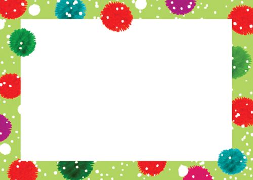 Snowy Pom Poms Self-Adhesive Labels - 12 Per Package